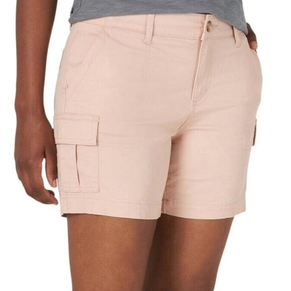 Lee Women's Regular Fit Mid Rise Cargo Short Elastic Waist Basque Size 22M - Picture 1 of 12